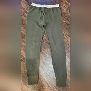 Boys Fruit of the Loom Olive Thermal Underwear/Long Johns Size 10/12 Large